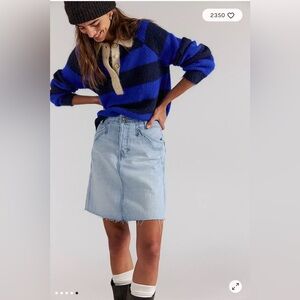 Free People We The Free Suzy Denim Midi Skirt. NWT. Indigo ruin